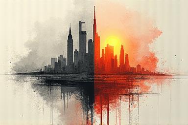 Examples of graphic design projects and behind-the-scenes sketches.